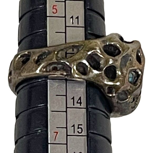 Artisan Caged Turquoise Sterling Silver Round Turquoise Ring Size 5.5 Vintage - Picture 6 of 6